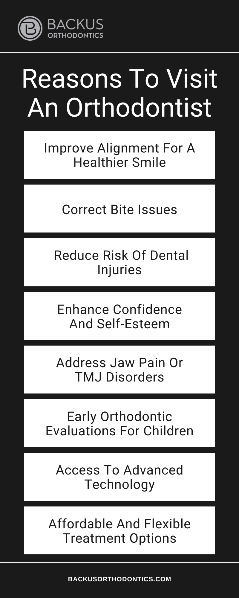 Reasons To Visit An Orthodontist Infographic